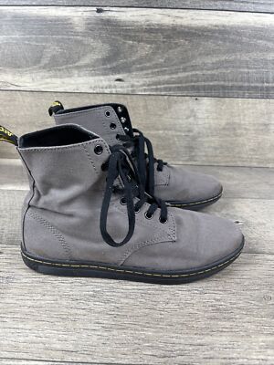 Dr Doc Martens Sneakers Mens Sz M8 L9 Gray Alfie Canvas High Tops