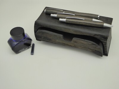 Set Kugelschreiber , Bleistift und Füller aus ''Mooreiche + Design Kästchen