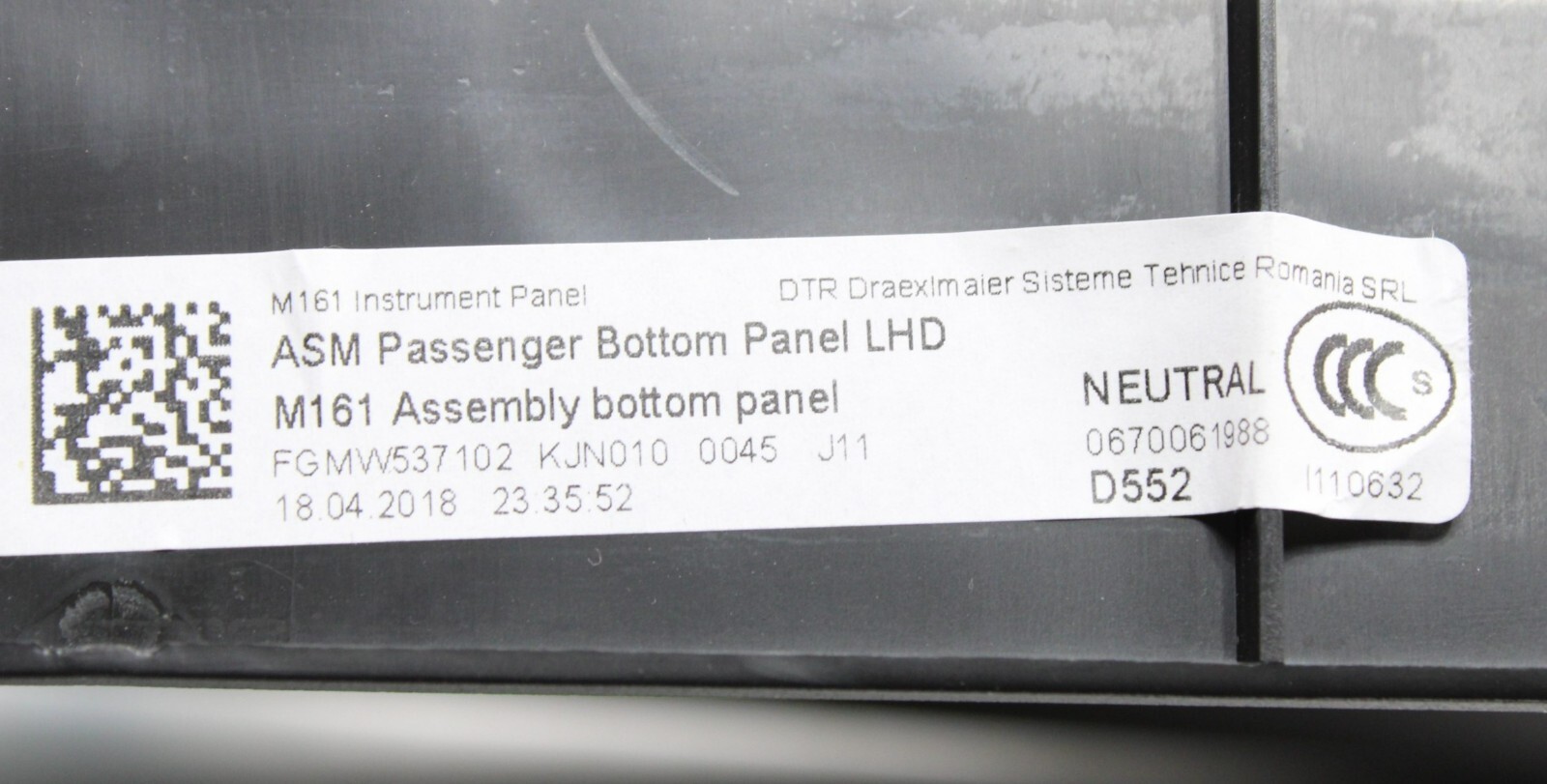 Maserati Levante 2017-2020 Right Dashboard side trim panel