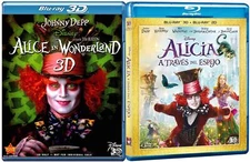 Disney's Alice in Wonderland & Alice Through the Looking Glass [3D Blu-ray] New!