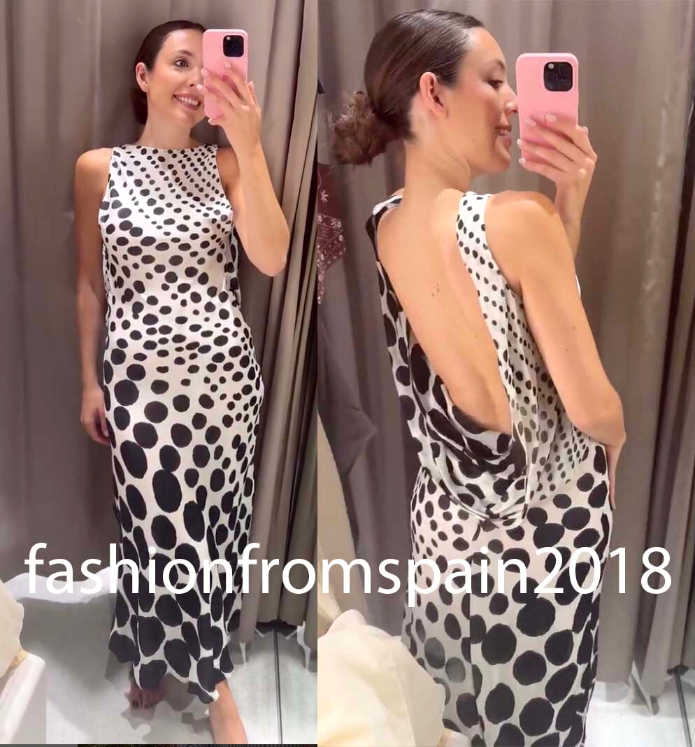 Midi Dress Zara Draped Polka Dot Dress Womens Dresses Zara Limited