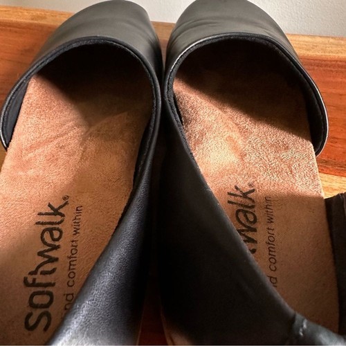Softwalk Addie schwarze Leder D'Orsay Slipper Clogs Schuhe Damengröße 9,5 neu ohne Etikett - Bild 4 von 15