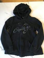 Women's Oakley Cotton Blend Hoodie Full Zip Long Sleeve Black Jacket XS/TP