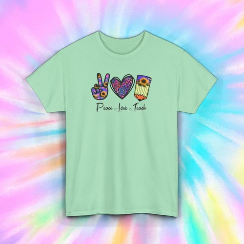 Peace Love Teach T-Shirt | Teacher Appreciation Graphic Tee S-5XL - Bild 7 von 13