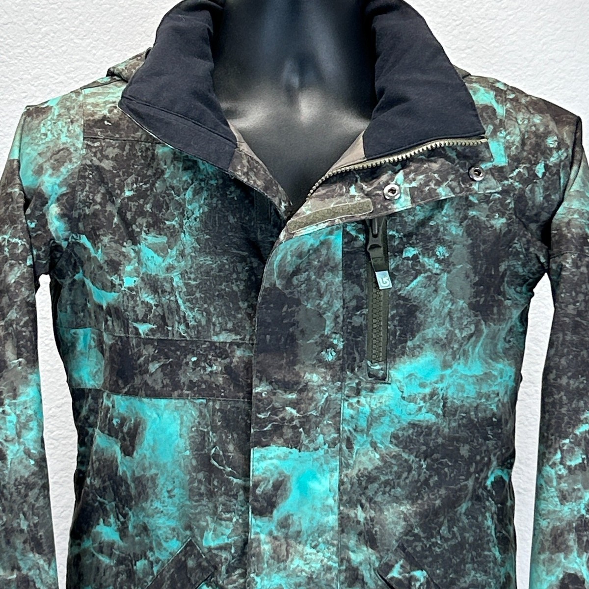 BURTON DRYRIDE カモフラージュ XS BURTON Jacket Womens XS Beige Paint Splatter DRYRIDE Hooded