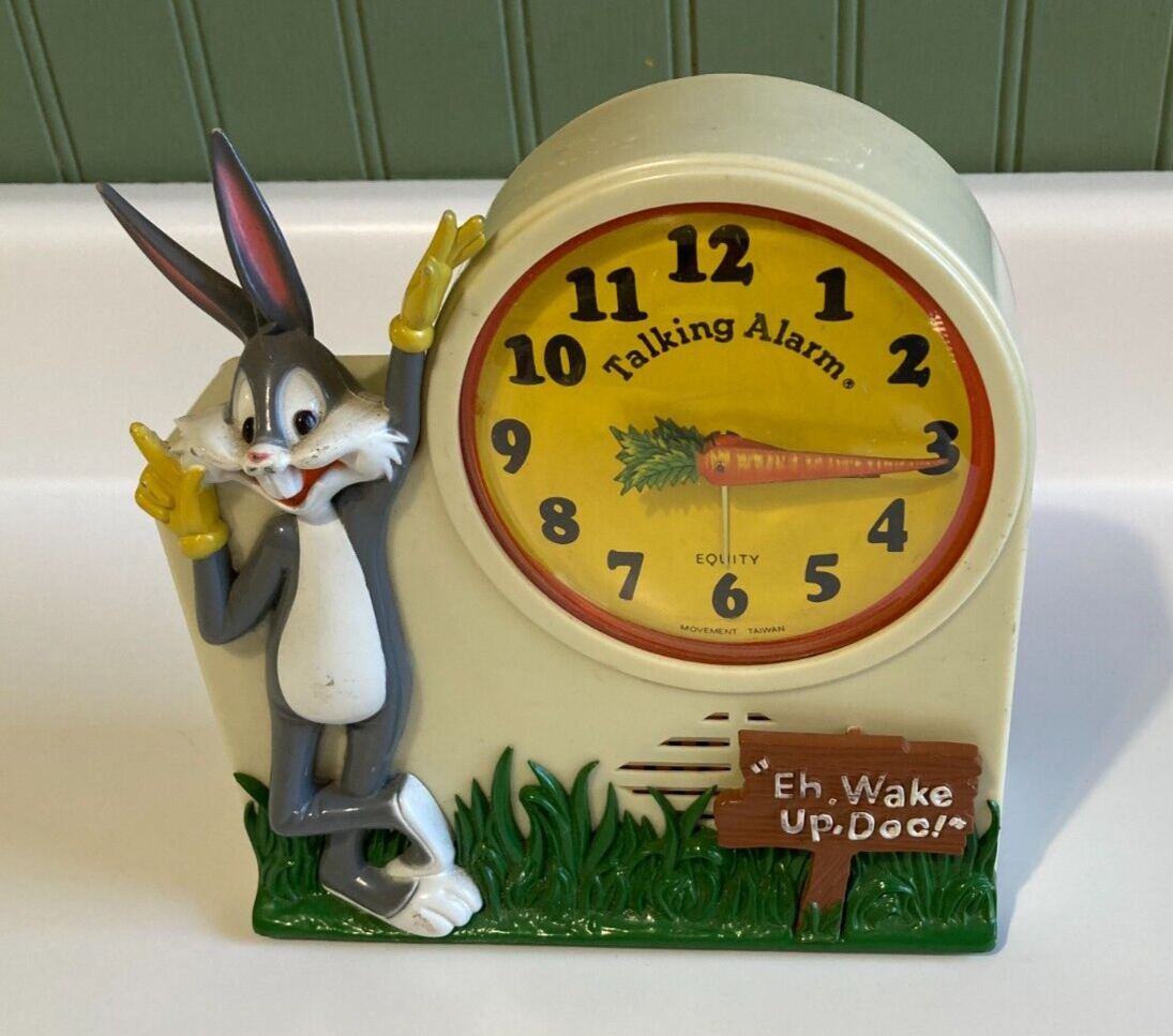Vintage 1974 Janex Warner Bros. Bugs Bunny Talking Alarm Clock FOR