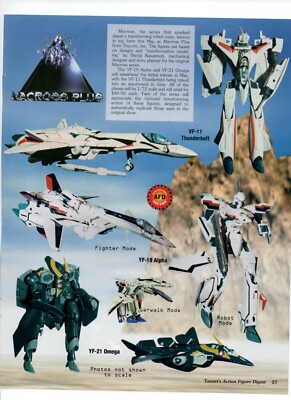 Macross Plus Action Figures - 2000 Toys Print Ad VF-11 Thunderbolt Vf-21 Omega