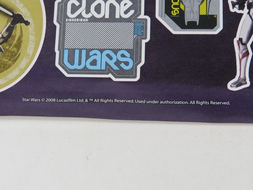 Star Wars The Clone Wars Large Sticker Sheet 2008 Brand New Lucasfilm Anakin - Picture 6 of 9