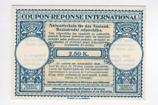 BOHEMIA & MORAVIA WW II GERMANY OCCUPATION IRC INTERNATIONAL REPLY COUPON