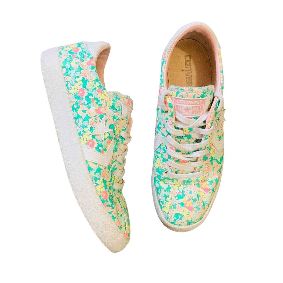 【美品】コンバース Breakpoint Ox 花柄 緑 スニーカー 24cm 美品】コンバース Breakpoint Ox 花柄 緑 スニーカー 24cm