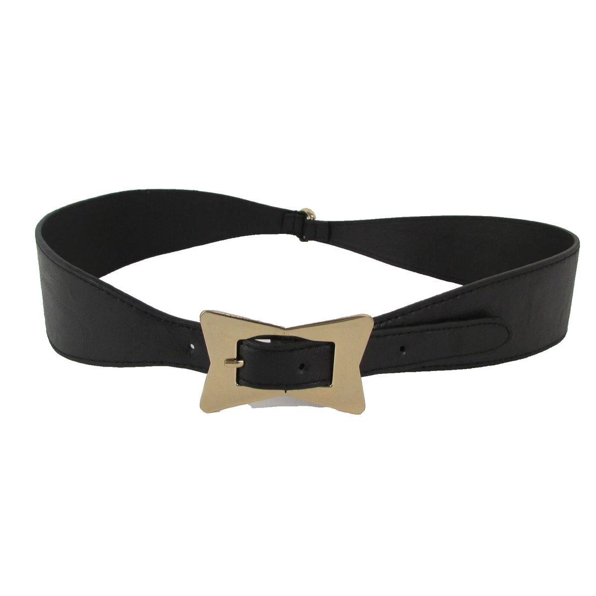 Ceinture Noire Fantaisie En Faux Cuir - Tour De Taille 107 Cm - Femme - Neuf Sans étiquette