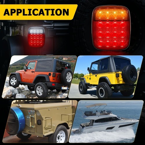 For Wrangler YJ TJ CJ Truck Trailer Van Boat 12V 16LEDs Reverse/Turn/Tail light - Picture 8 of 12