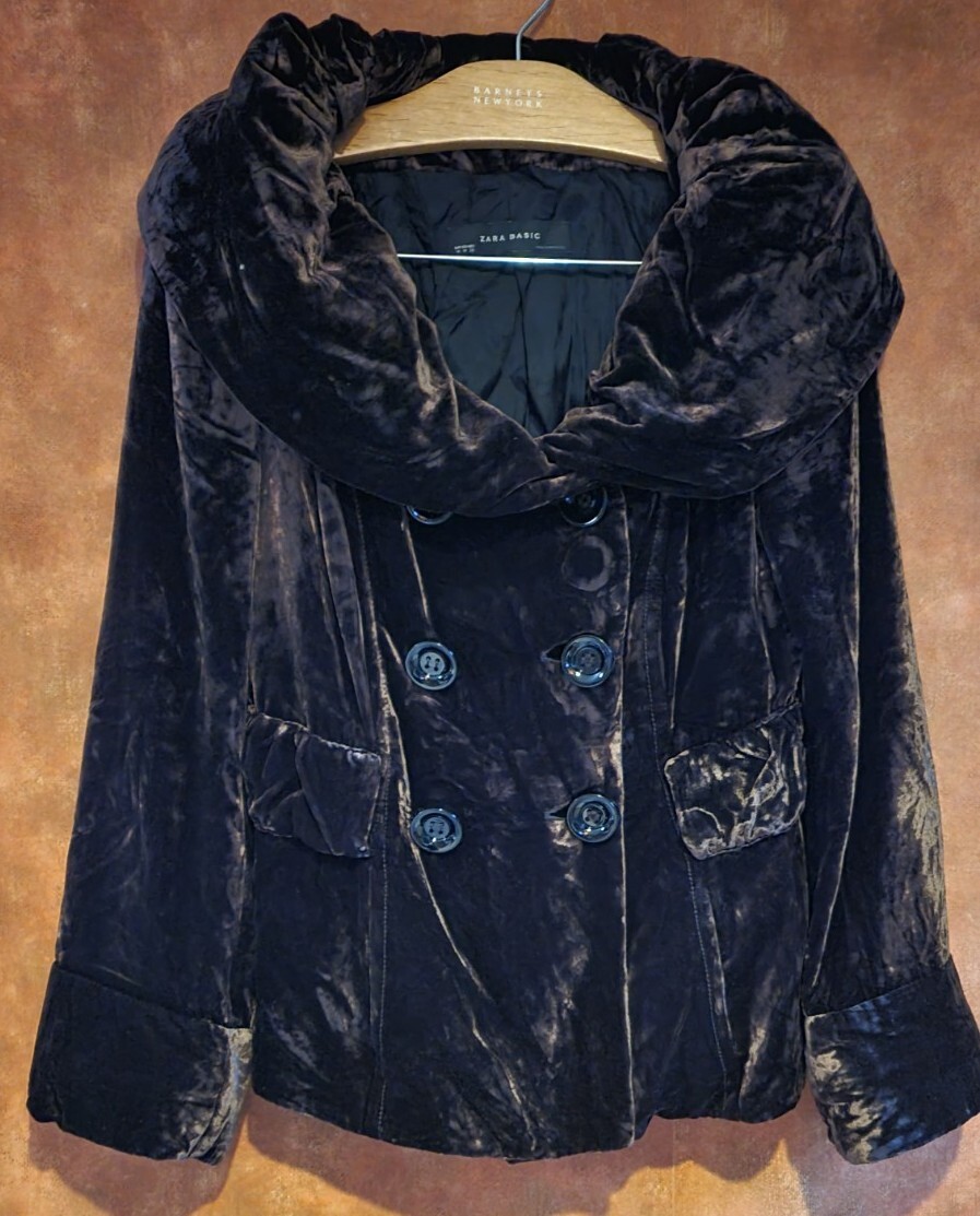 Zara Basic Double-breasted Balloon Collar Jacket … - image 7