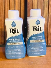 Rit All Purpose Liquid Dye Royal Blue 8oz Two-Pack, total 16oz Color