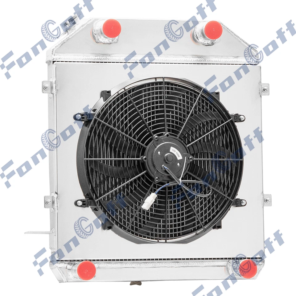 Ventilador de cubierta de radiador de 3 filas apto para motor Mercury Series 99A Flathead V8 MT Foto 2 de 4