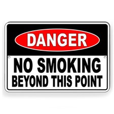 Danger No Smoking Beyond This Point Metal Sign Or Decal 6 SIZES premises SNS004