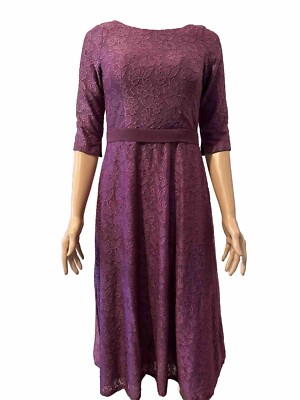purple lace 3 4 sleeve dress Inspire Chic Women's Elegant Lace Dress 3/4 Sleeve Wedding Guest Bodycon Cocktail Dresses S Purple, Size: Small, Black