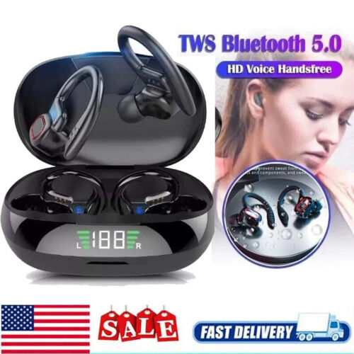 NEW!! Wireless Earbuds Bluetooth 5.1 Headphones with Charging Case Waterproof - Picture 1 of 12