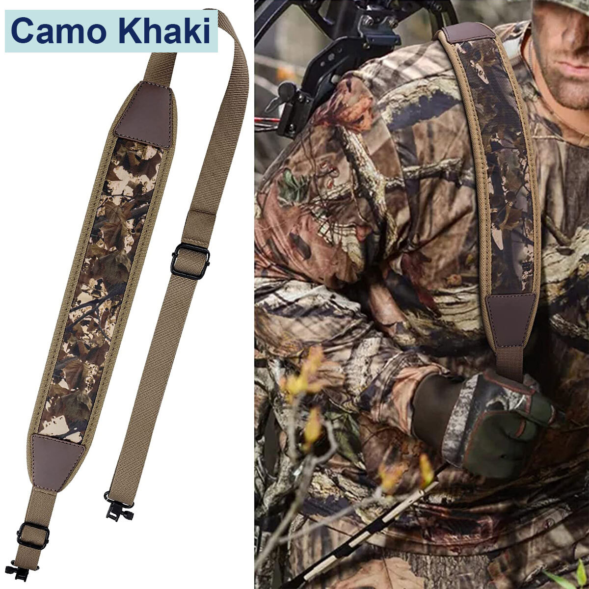 Two Point Camouflage Rifle Gun Sling With Swivels Non-slip Shoulder Pad ...