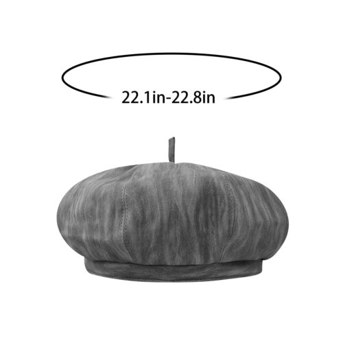 Women's PU Leather Beret Hat Fashion French Artist Hats Solid Newsboy Cabbie ... - Picture 6 of 9
