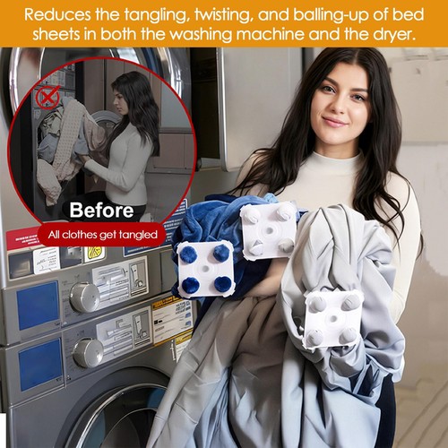 Sheet Detangles No Tangles Reusable Bedding Washer Reduces Laundry Tangles - Picture 2 of 12