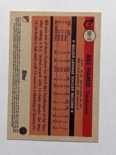2021 Topps MLS Soccer 1981 Insert Bill Hamid #T81-11 DC United - Picture 2 of 2