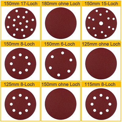 20 Stück Klett-Schleifscheiben P1200, 150 Mm, Für Exzenterschleifer – Wasserfest, ölresistent, Grüner Film