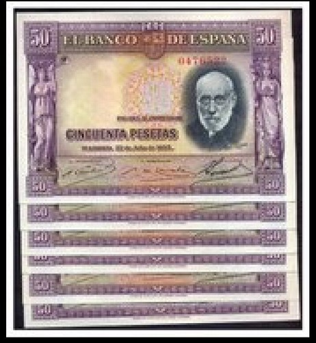 ALE SPANIEN / SPAIN 1 PC,1 NOTE,1 BANKONOTE 50 PESETAS 1935 SCARCE WAR Olgbbk