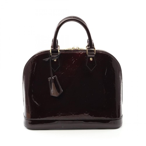 LOUIS VUITTON Alma PM Handbag M91611 Vernis leather Purple Amarrant Used Women - 第 1/8 張圖片