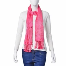 J Francis 100% Cotton Scarf Strawberry Ice (65 x 23 in)