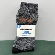 2 Pair Realtree Mens Boot Socks Shoe Size 6-12