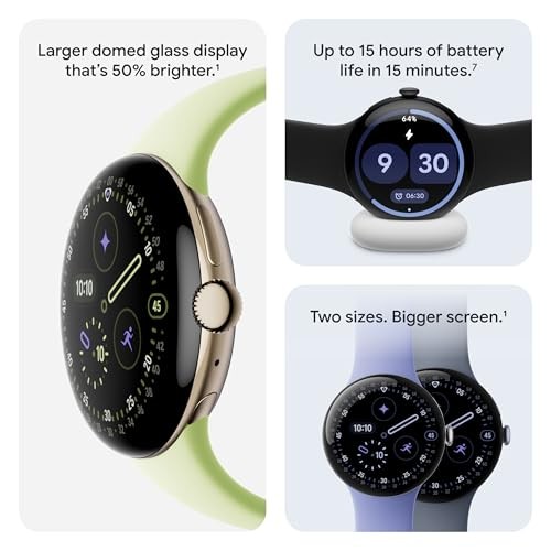 Google Pixel Watch 4 41mm Champagne Gold Aluminum Case Lemongrass 