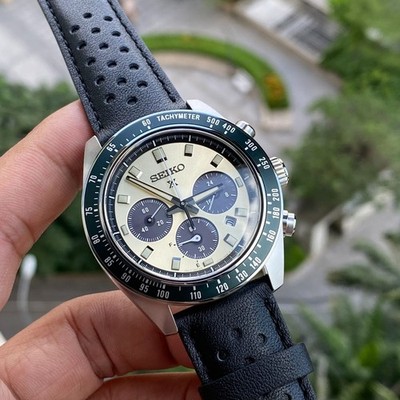 Seiko Prospex SSC943P1 SpeedTimer Chronograph Analog Black Leather