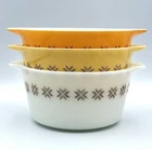 Vintage Pyrex Town & Country Starburst Casserole Set 471 472 473 2 Lids