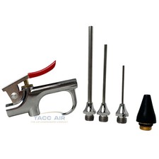 5pc Air Blow Gun Kit Air Compressor Nozzle Rubber Tip Needle Inflation Blower
