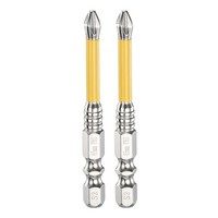 "2 StüCk Anti-Rutsch-Kreuzschlitz-Bit PH2 1/4\" Sechskantschaft Magnetisch Gelb"