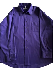 Geoffrey Beene Purple Shirt XXL 18 1/2-34/35 Button Up Long Sleeve