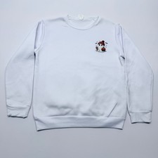 White Halloween Ghost Graphic Crewneck Sweatshirt Beanie Pumpkin Medium