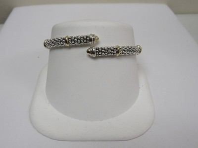 Designer LAGOS S/S 18K 5mm Versa Bypass Kaviar Perlen Drehmoment Armband