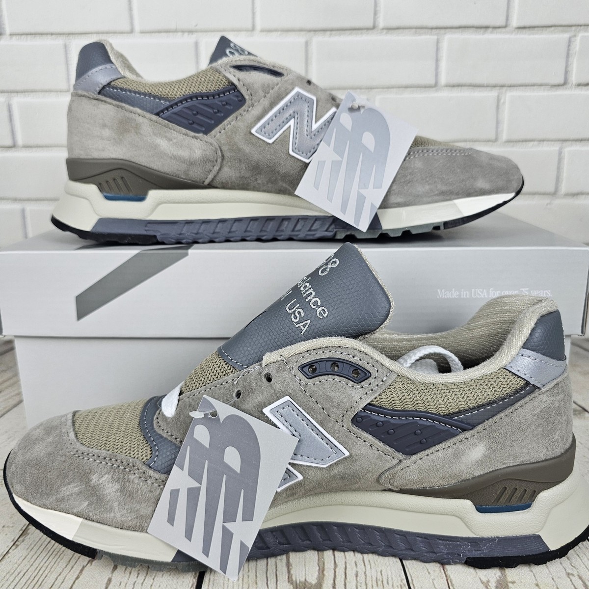 New Balance Made in USA 998 Grey Silver U998GR Men\'s Size 6.5 / Women\'s 8 NEW BALANCE Made in USA 998 Core rubber-trimmed leather  main image 4