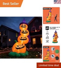 6FT Halloween Outdoor Inflatable Pumpkin with Built-in LED for Ultimate Fun