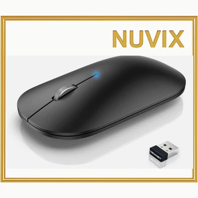 TECKNET Ratón Ergonómico Delgado Bluetooth y USB Ratón Inalámbrico 4000 DPI Silencioso Click Mous