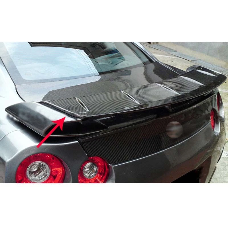 Carbon Fiber Add-on Rear Spoiler Blade Cover for Nissan GT-R R35 2009-2015 - Image 4 of 4