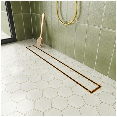 24'' Linear Shower Drain - Leveling Feet, Strainer