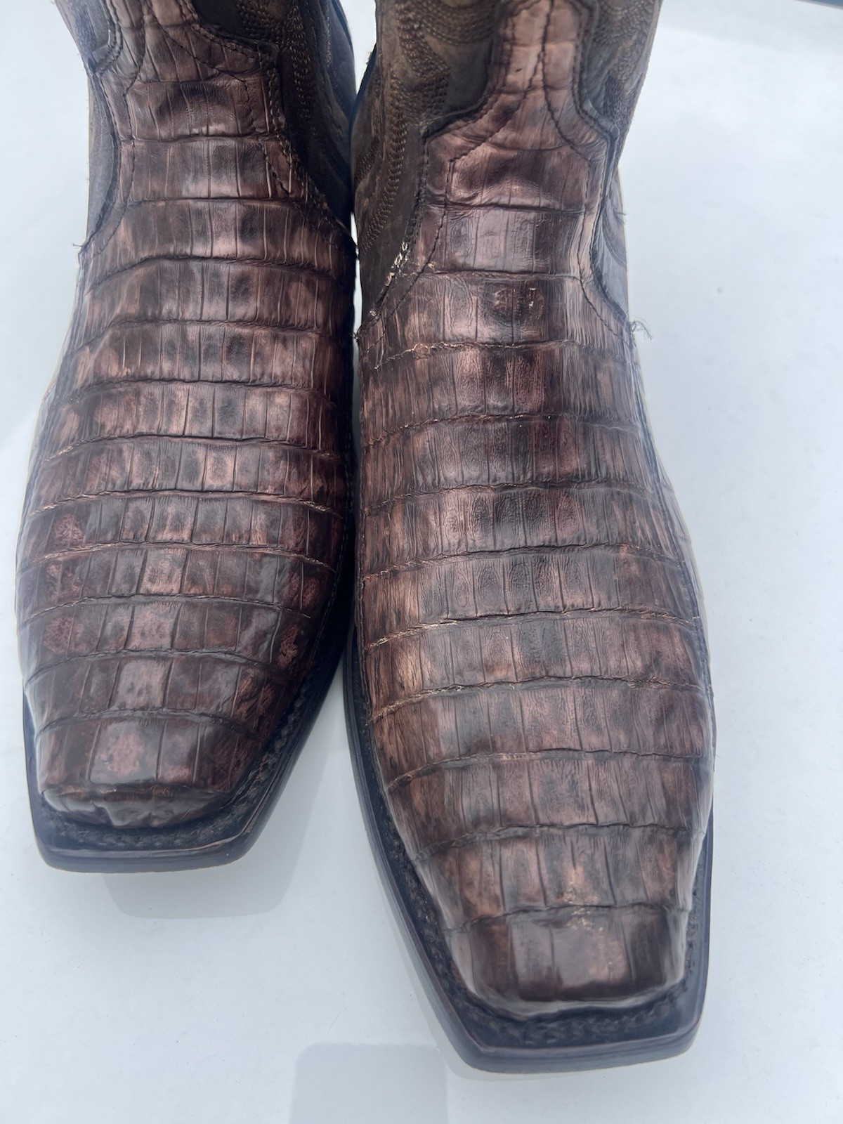 Lucchese Men's 6 Toe Cowboy Boots Caiman 12D RARE image 3