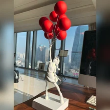 BANKSY RED BALLOON GIRL Englend Street Art Statue Sculpture Figure Home Decor