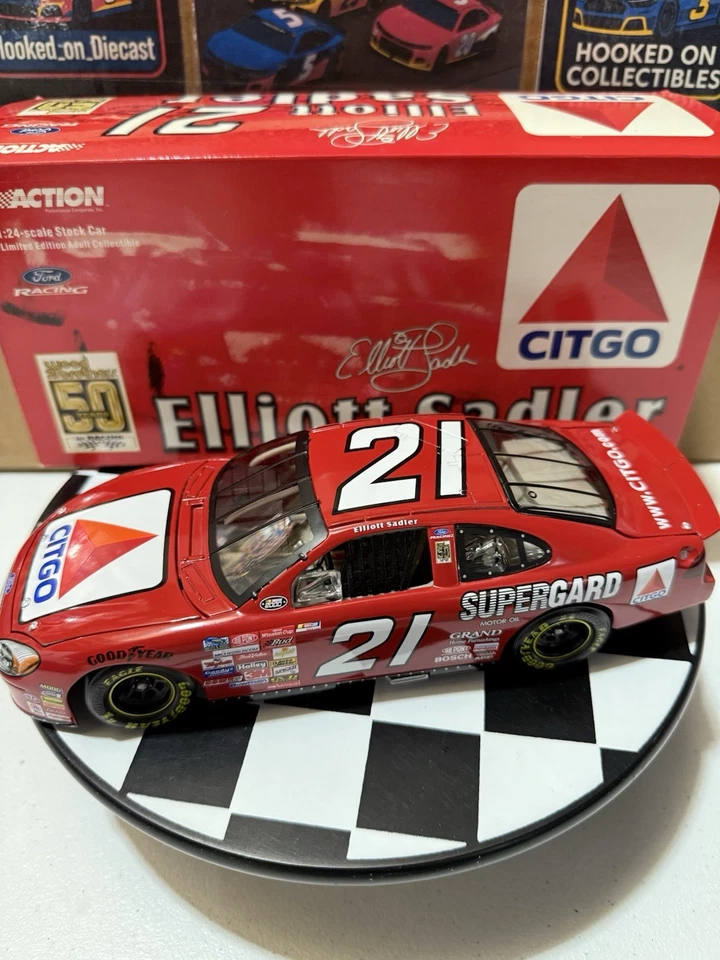 RARO Elliott Sadler #21 Citgo 50’s Scheme Wood Brothers 2000 1/24 Nascar Diecast Foto 2 de 4