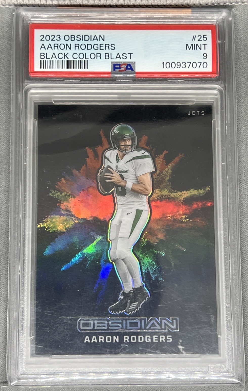 2023 Obsidian Aaron Rodgers Black Color Blast #25 PSA 9