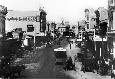 Spring Street Los Angeles Dating from 1870 POSTER 13 X 19 INCH POSTER