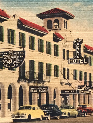 The Hotel Fort Gatlin WHOO Radio Orlando FL Florida Linen Postcard 3.5x5.5 VTG